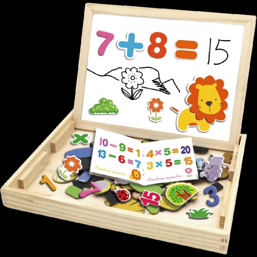 Pizarra Educativa de Madera 2 en 1 con Imán y Marcador – Mayoreo  24759-11