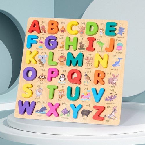 Rompecabezas de Madera Abecedario en Inglés con Dibujos – Mayoreo 24759-8