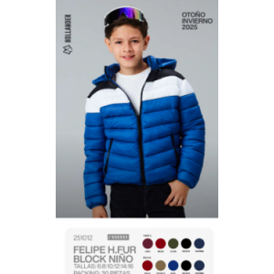 Chamarra acolchada para niño Ideal para mantener el calor en días fríos. Ligera, suave y perfecta para uso diario, escuela o actividades al aire libre. Venta al por mayor 251012