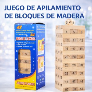 Juego de Bloques de Madera Tipo Torre Didáctica por Mayoreo 25520-10