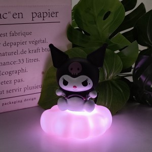 Lámpara decorativa de Kuromi sobre nube con luz LED nocturna, ideal para habitación infantil, venta al por mayor 25865