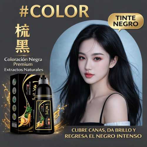 Tinte para el cabello negro 500 ml modelo 2621. Fórmula líquida de fácil aplicación que cubre canas y aporta color negro intenso y uniforme. Ideal para uso personal o profesional. Venta por mayoreo 2621.