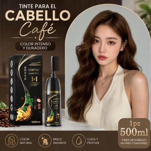 Tinte para el cabello color café en presentación de 500ml. Ideal para uso personal. Venta por mayoreo