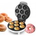 Máquina eléctrica para hacer donas mini donuts, plancha antiadherente doble con capacidad para 7 piezas, cocción uniforme de doble cara, ideal para repostería casera, desayunos y fiestas, Mayoreo 882662
