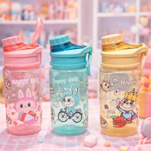 Botella de Agua Infantil Kawaii con Tapa y Asa por Mayoreo 2702
