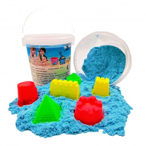 Arena mágica para niños con moldes en cubeta, ideal para juego sensorial y creativo, venta por mayoreo, código 4X24  2707-2
