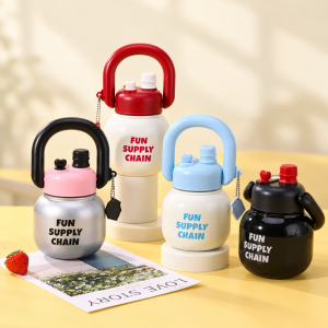 Termo Infantil de 600 ml con Asa y Colores Surtidos por Mayoreo