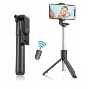 Selfie stick modelo 801 con control Bluetooth, expandible hasta 80 cm y sujetador ajustable. Ideal para fotos y video. Venta por mayoreo 30047