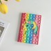 Cuaderno con pasta de silicón Antiestrés pop it unicornio