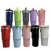 Termo de acero inoxidable 30oz con tapa y asa, colores surtidos mantiene bebidas frías o calientes, venta por mayoreo