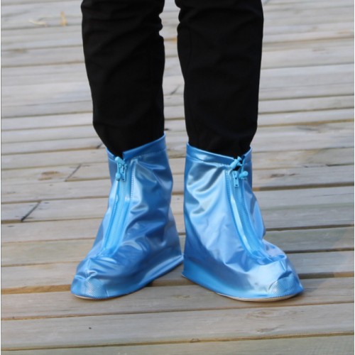 Fundas impermeables para zapatos con cremallera, fundas de PVC antideslizantes resistentes al desgaste