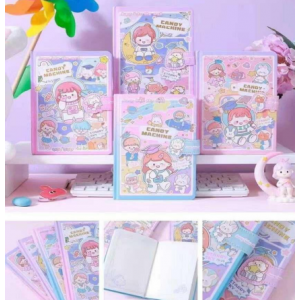 Libreta kawaii Candy Machine con diseño pastel y personajes tiernos, hojas decoradas y cubierta dura, venta al por mayor 32k1008-21