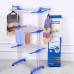Tendedero portátil de 3 niveles con ruedas giratorias, estructura plegable ajustable para ropa, práctico para interiores o exteriores, venta por mayoreo 34122-25