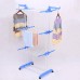 Tendedero portátil de 3 niveles con ruedas giratorias, estructura plegable ajustable para ropa, práctico para interiores o exteriores, venta por mayoreo 34122-25