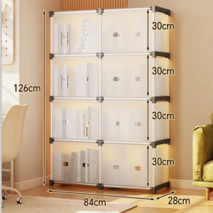 Estantería de pie de plástico con 8 compartimentos, ideal para organizar ropa, juguetes o artículos del hogar. Fácil de armar y resistente. venta por mayoreo 34122-28