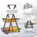 Canasta metálica de 2 niveles con diseño moderno y resistente, ideal para organizar frutas, verduras, pan o artículos de cocina venta al por mayor 34122-34