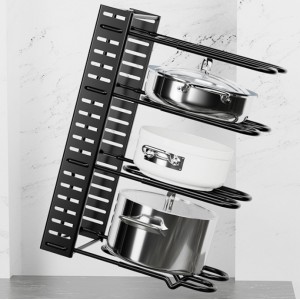 Organizador metálico ajustable para ollas, sartenes y tapas. Con diseño resistente y ranuras ajustables que permiten ahorrar espacio en la cocin VENTA AL POR MAYOR 34122-35