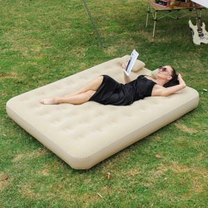 Colchón inflable portátil con diseño ergonómico y superficie suave tipo gamuza. Ideal para camping, playa o visitas en casa. Venta al por mayor  34142-110