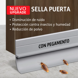 Tira de sellado de goma autoadhesivo de 3.6 cm × 1 m para puerta. Sin perforar, recortable y con adhesivo. Ideal para evitar viento, polvo, ruido e insectos. Venta por mayoreo34142-125
