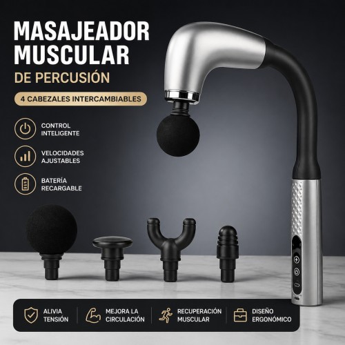 Masajeador eléctrico portátil para cuello y hombros con tecnología de baja vibración y bajo nivel de ruido. Funcionamiento silencioso que no molesta durante el uso. perfecto para hogar, oficina y uso personal. Por Mayoreo 34142-141