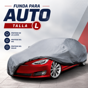 Cubierta antipolvo para automóvil tamaño L. Ideal para proteger el vehículo del polvo y suciedad. Venta por mayoreo 