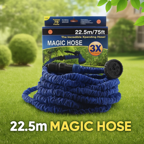 Manguera expandible de 22.5 metros con pistola de riego de múltiples modos. Ideal para jardines, patios, autos y hogares. Venta al por mayor
