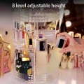 Organizador giratorio de maquillaje acrílico transparente 360°, estante ajustable para perfumes, cremas, brochas y cosméticos – Organizador elegante para tocador y baño Venta al por mayor CL-CX199