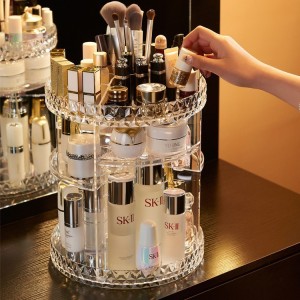 Organizador Giratorio Acrílico de Maquillaje con Diseño Tipo Diamante – Estante 360° para Cosméticos Elegante y Resistente Venta por Mayoreo