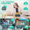 Lonchera eléctrica portátil con cable, diseñada para auto, hogar u oficina. Cuenta con compartimentos separados para mantener tus comidas calientes y frescas venta al por mayor  34142-82