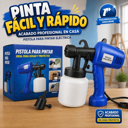 Pistola eléctrica para pintar, atomizador portátil de pintura con depósito, ideal para uso doméstico y profesional, Mayoreo 34142-87