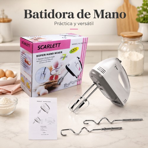 Batidora de mano con 7 velocidades, ideal para repostería y cocina. Incluye ganchos amasadores, batidores y manual. Ligera, potente y fácil de usar. Por Mayoreo Batidora de mano con 7 velocidades, ideal para repostería y cocina. Incluye ganchos amasadores, batidores y manual. Ligera, potente y fácil de usar. Por Mayoreo