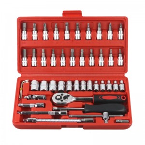 Juego de dados y puntas con matraca 46 piezas en estuche rígido – Kit de herramientas mecánicas multifuncional – Mayoreo
