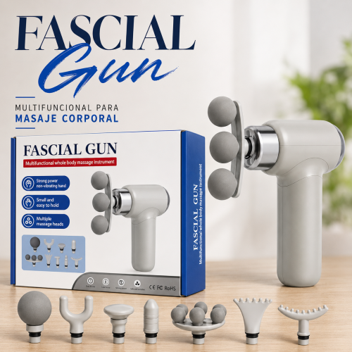 Pistola de masaje corporal multifuncional con cabezales intercambiables. Ideal para masajes en distintas zonas del cuerpo. Venta por mayoreo Pistola de masaje corporal multifuncional con cabezales intercambiables. Ideal para masajes en distintas zonas del cuerpo. Venta por mayoreo