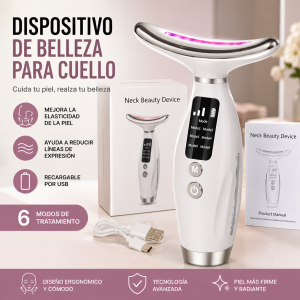 Dispositivo de belleza para cuello controles integrados y cable USB, ideal para cuidado personal. Venta por mayoreo