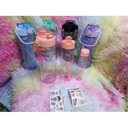 Trío 2 litros botellas deportivas de agua ideal para gimnasio, deporte, escuela y actividades al aire libre. Venta por mayoreo