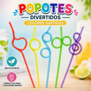 Popotes Divertidos de Colores por mayoreo