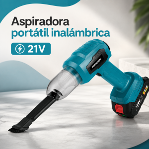 Aspiradora portátil inalámbrica con boquilla de cepillo. Ideal para limpieza de superficies y espacios reducidos. Venta por mayoreo