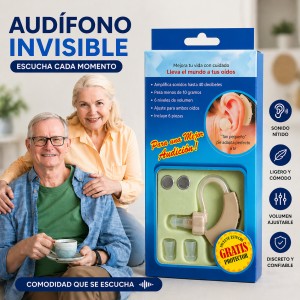 Audífono electrónico amplificador de oído Cyber Sonic. Volumen ajustable, con tapones intercambiables y 3 pilas. Ideal para adultos mayores. Por Mayoreo