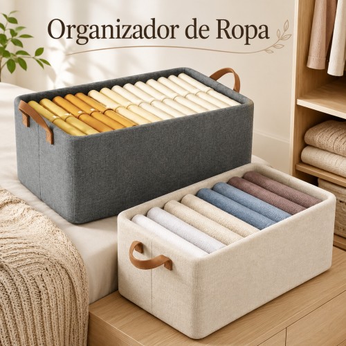 Caja Organizadora de Tela con Asas para Ropa y Clóset. Por Mayoreo Caja Organizadora de Tela con Asas para Ropa y Clóset. Por Mayoreo