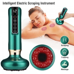 Dispositivo eléctrico de ventosas con controles integrados y cable USB, ideal para sesiones de ventosas y cuidado corporal. Venta por mayoreo