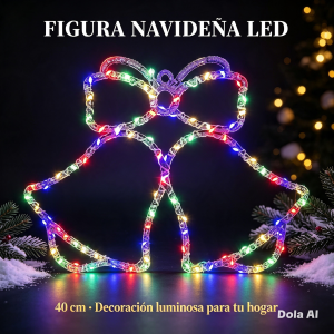 Figura decorativa 40CM de regalo con luces LED multicolor, ideal para decorar jardines, patios, ventanas y espacios navideños. Venta por mayoreo