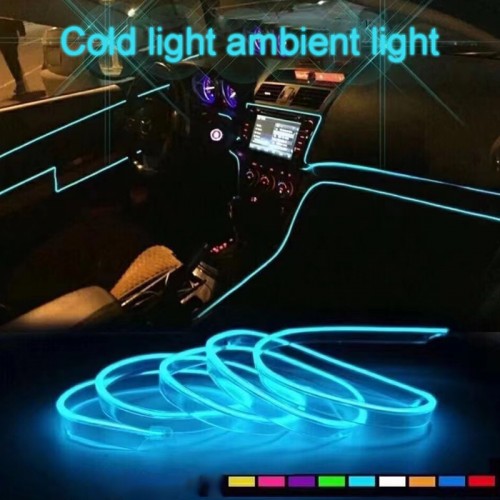 Tira LED flexible de 5 metros para interiores de auto, con conexión directa al encendedor. Ideal para decorar tableros, puertas y molduras. Venta por mayoreo 883790