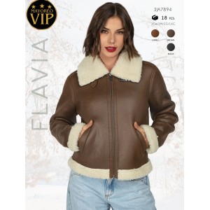 Chamarra para mujer Material suave, cálido y elegante. Con Forro de borrega Venta al por mayor 3IA7894