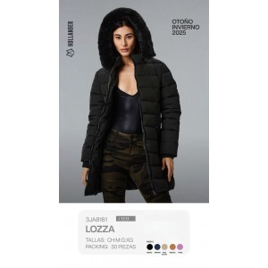 Chamarra larga para mujer . Diseño acolchado térmico con gorro afelpado, ideal para clima frío Con Forro de Peluche.  Calidad PREMIUM Gorro Desmontable.  Venta al por mayor 3JA8161