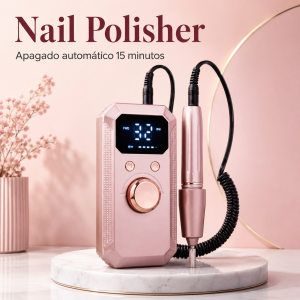 Pulidor eléctrico para uñas con pantalla digital y control giratorio, ideal para trabajos de manicura. Venta por mayoreo