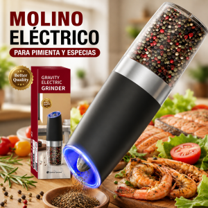 Molino de pimienta y depósito, ideal para condimentar alimentos en la cocina. Venta por mayoreo