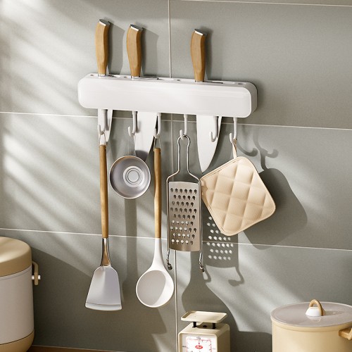 Organizador de cocina con ganchos multiusos, ideal para colgar cucharones, espátulas, cuchillos y utensilios de cocina. Venta por mayoreo