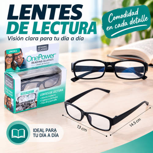 Lentes de lectura ONE POWER, ideales para lectura cotidiana. Venta por mayoreo