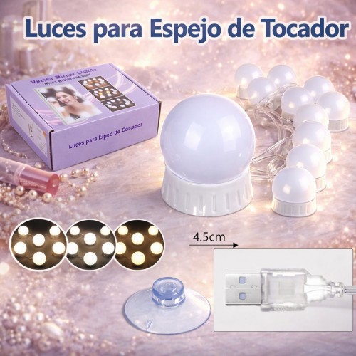 Luces LED para Espejo de Tocador con USB Venta por Mayoreo 4572