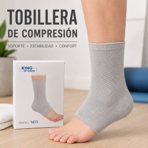 Tobillera elástica de compresión con diseño cómodo y flexible para actividades deportivas. Venta por mayoreo 4601